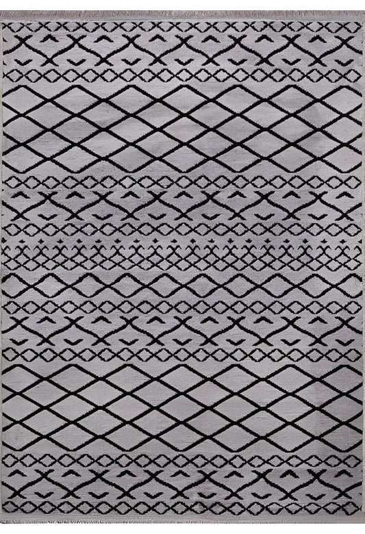 Dekhera Shiny İskandinav Kilim 7315 Gri-1 Salon Mutfak Koridor Yatak Odası Kesme Yolluk