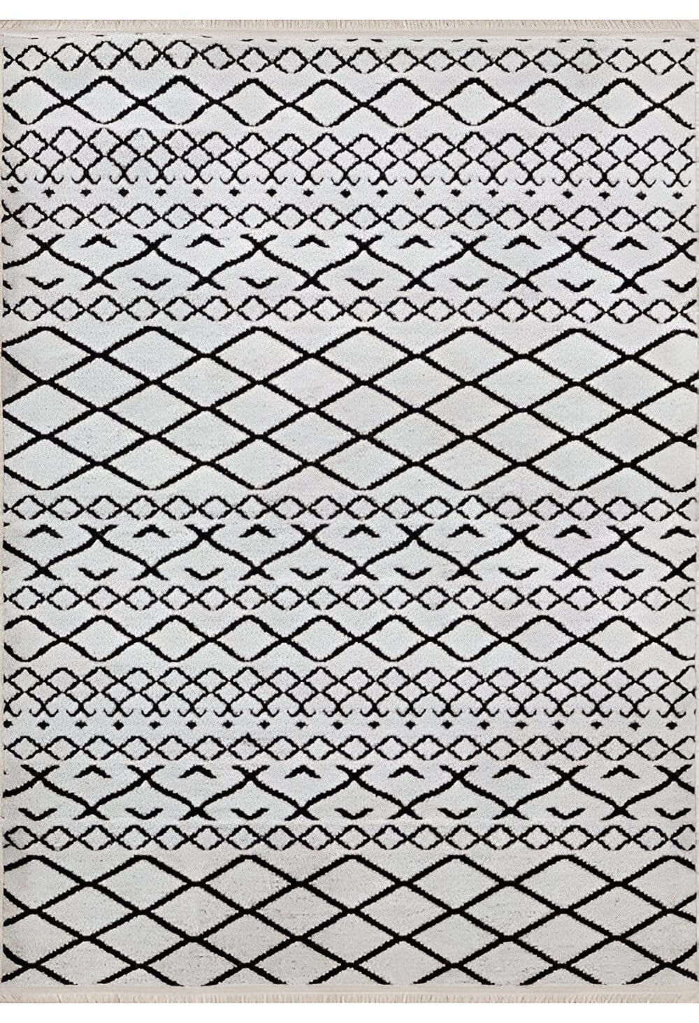 Dekhera Shiny İskandinav Kilim 7319 Beyaz-1 Salon Mutfak Koridor Yatak Odası Kesme Yolluk