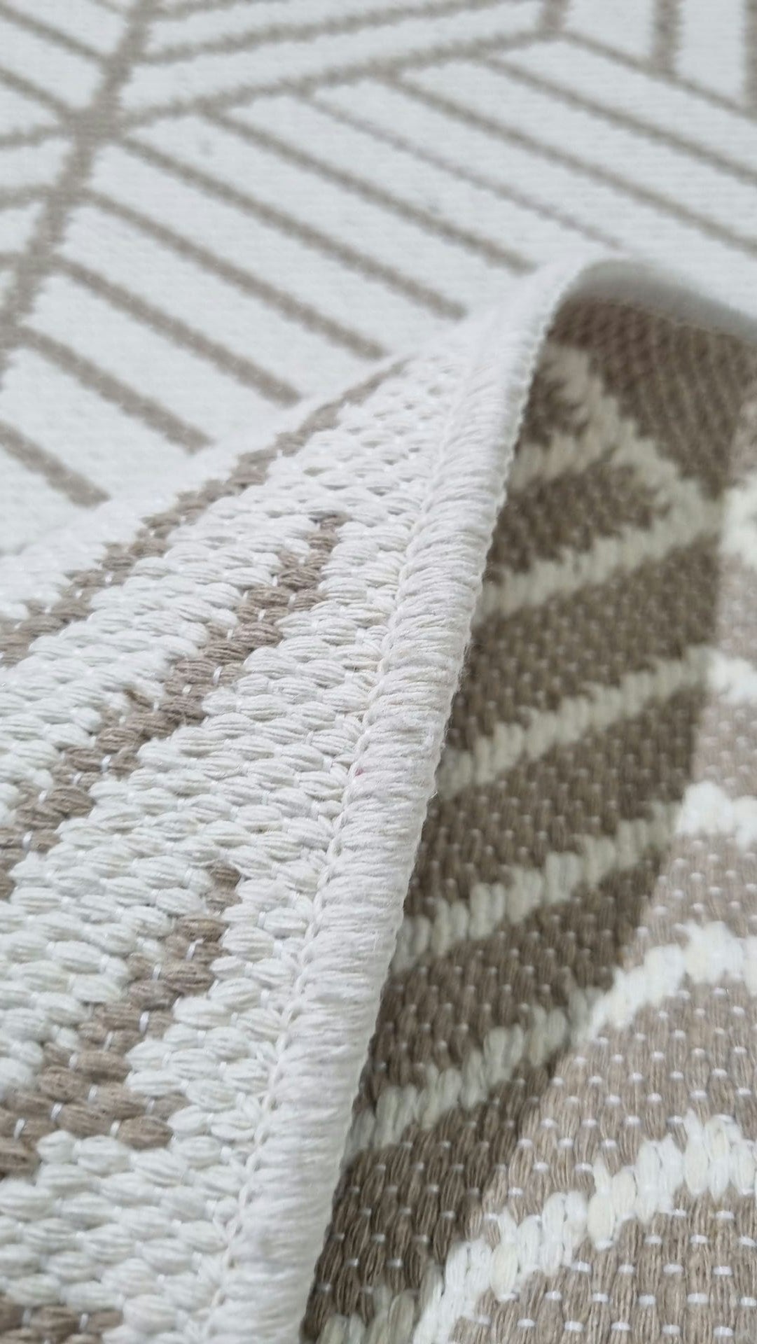 Dekhera Classic Kilim Etnik Desenli Mp111 Beyaz Vizon-4 Salon Mutfak Koridor Yatak Odası Kesme Yolluk