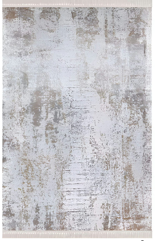 Dekhera Colorida Modern Dokuma Hali 9537 Gri Bej-1 Salon Mutfak Koridor Yatak Odası Kesme Yolluk