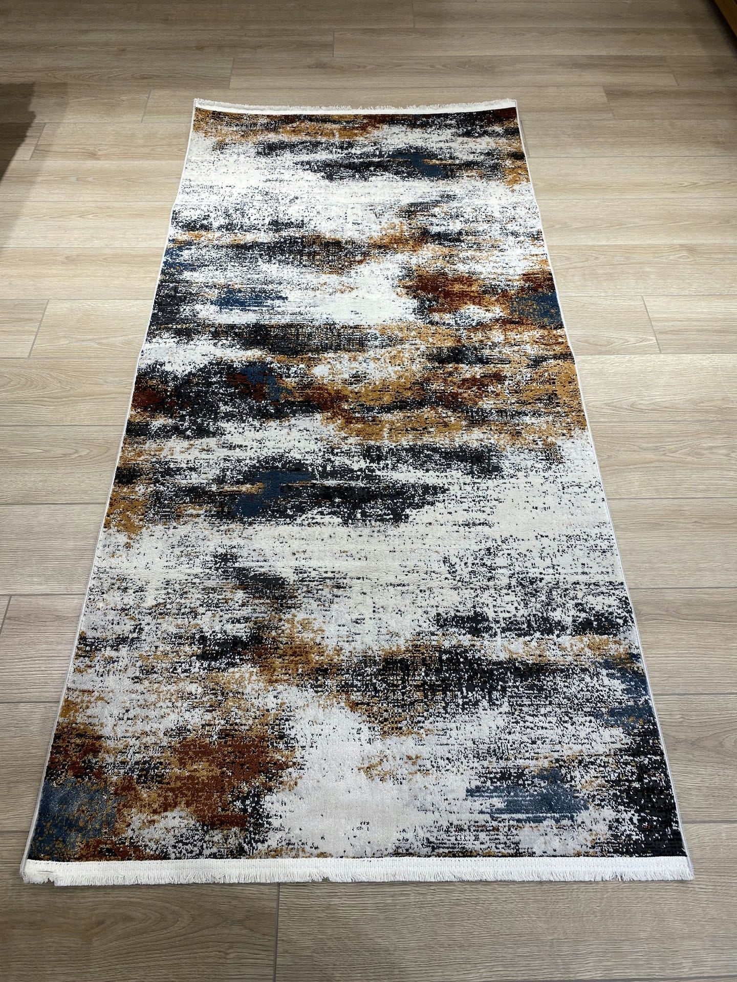Dekhera Colorida Modern Dokuma Hali 9593 Krem Turuncu-2 Salon Mutfak Koridor Yatak Odası Kesme Yolluk
