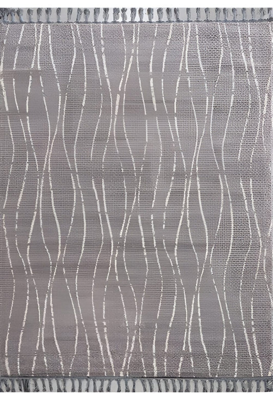 Dekhera Cool Shaggy Dokuma Hali 1550A Gri-1 Salon Mutfak Koridor Yatak Odası Kesme Yolluk