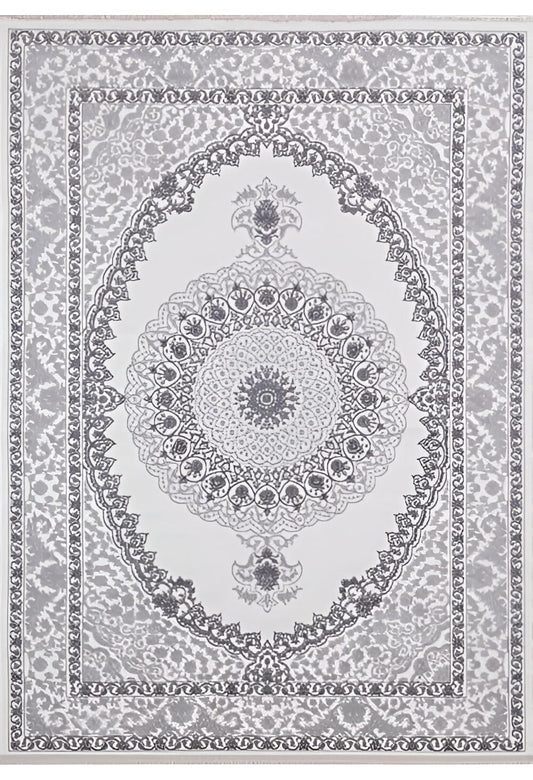 Dekhera Eser Parlak Dokuma Hali 1393 Gri-1 Salon Mutfak Koridor Yatak Odası Kesme Yolluk