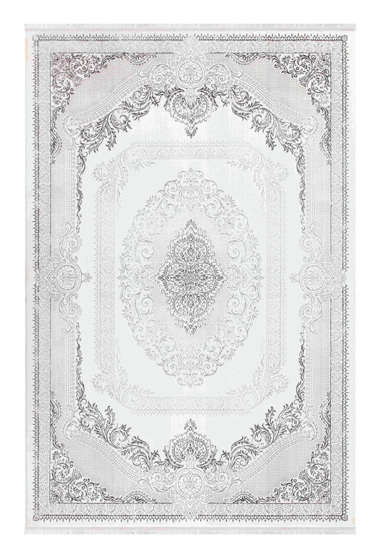 Dekhera Fer Parlak Kadife Dokuma Hali 1151 Gri-1 Salon Mutfak Koridor Yatak Odası Kesme Yolluk