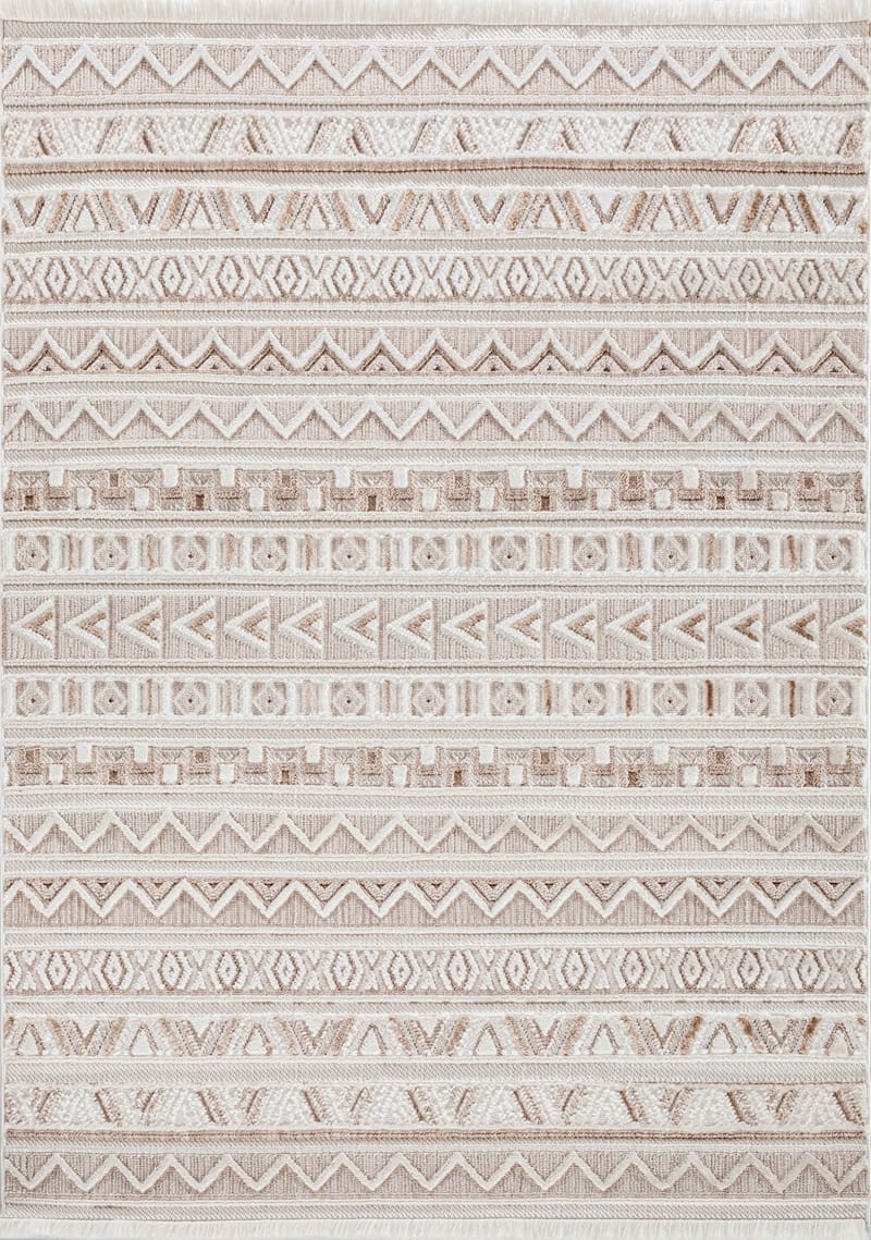 Dekhera Guzide Kalin İskandinav Hali 193A Beyaz Bej-1 Salon Mutfak Koridor Yatak Odası Kesme Yolluk