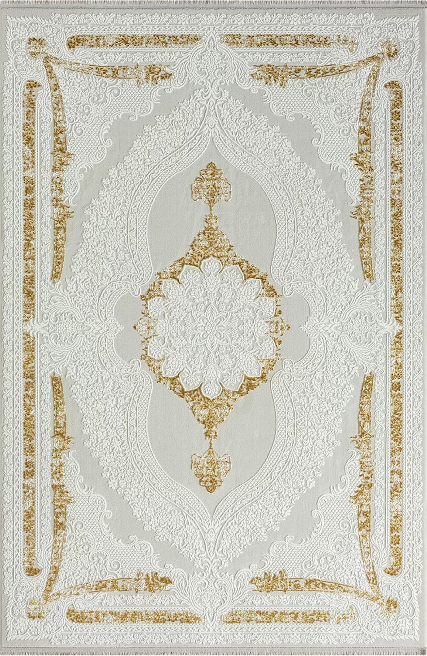 Dekhera İmtiyaz Modern Dokuma Hali 354 Gold-1 Salon Mutfak Koridor Yatak Odası Kesme Yolluk