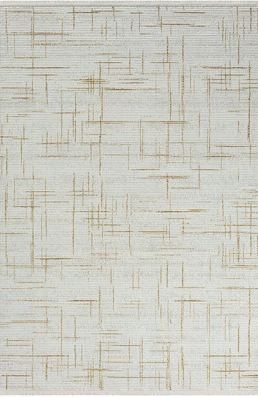 Dekhera İmtiyaz Modern Dokuma Hali 372 Gold-1 Salon Mutfak Koridor Yatak Odası Kesme Yolluk