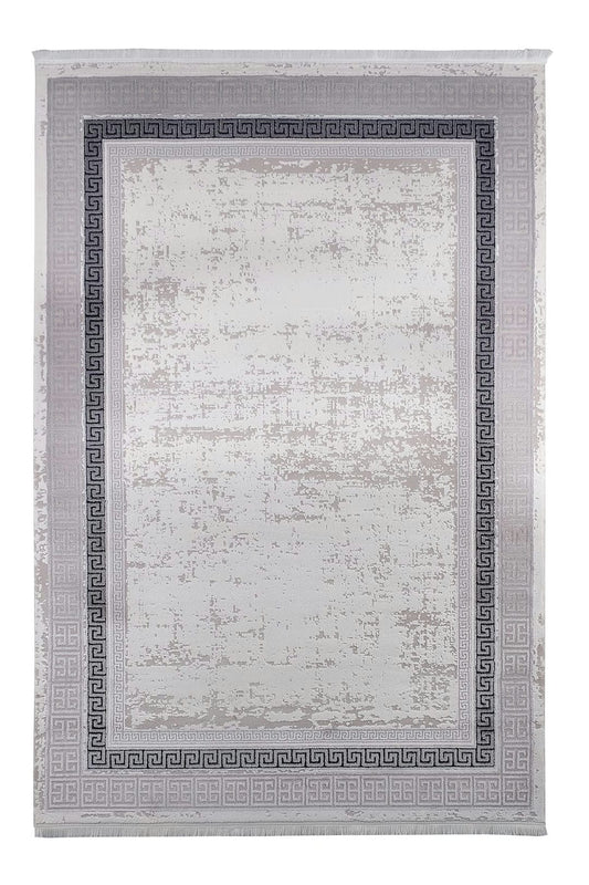 Dekhera Kugu Yun Tuseli Akrilik Hali 1113 Gri-1 Salon Mutfak Koridor Yatak Odası Kesme Yolluk