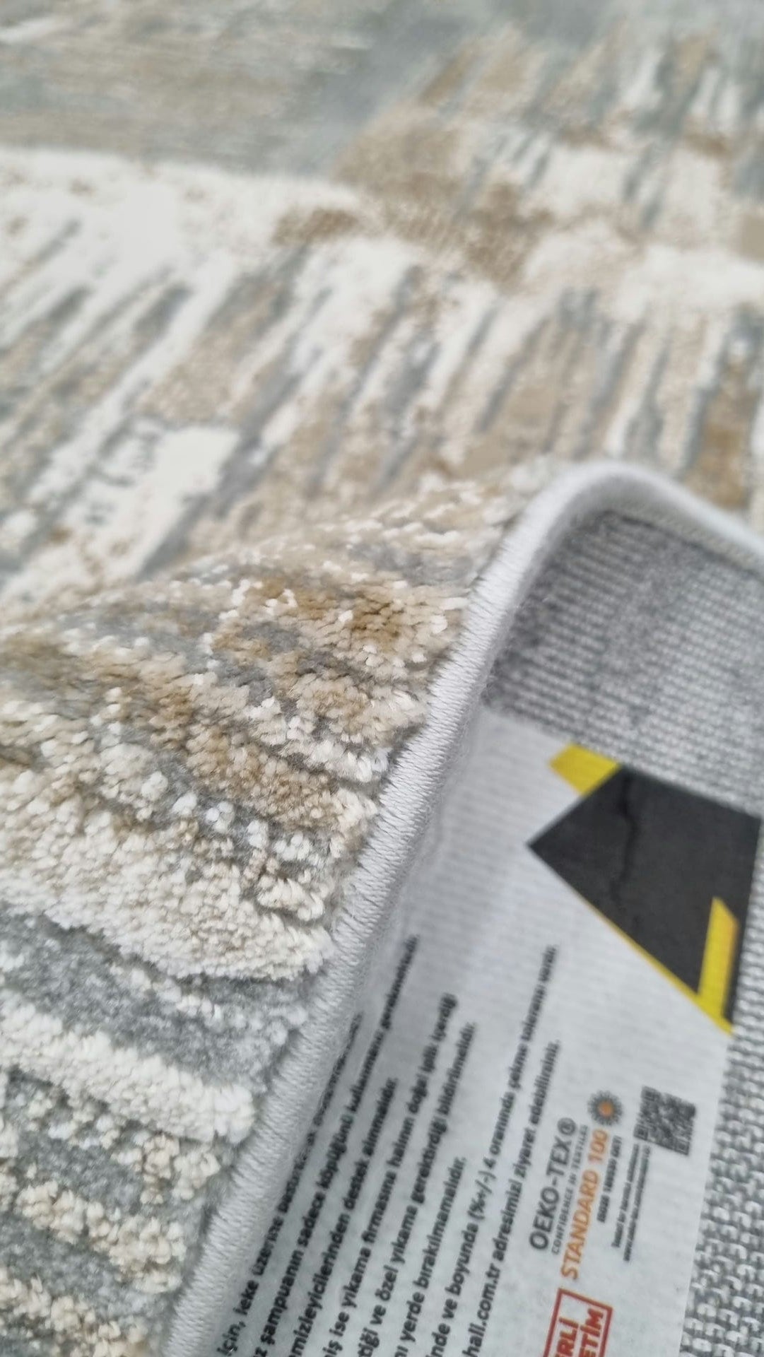 Dekhera Linoa 9151 Gri Gold Hali-4 Salon Mutfak Koridor Yatak Odası Kesme Yolluk