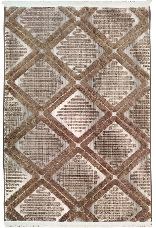 Dekhera Lizbon Parlak Bukle Hali 1755 Kahve-1 Salon Mutfak Koridor Yatak Odası Kesme Yolluk