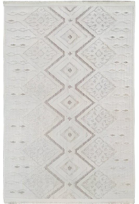 Dekhera Lizbon Parlak Bukle Hali 1771A Krem-1 Salon Mutfak Koridor Yatak Odası Kesme Yolluk