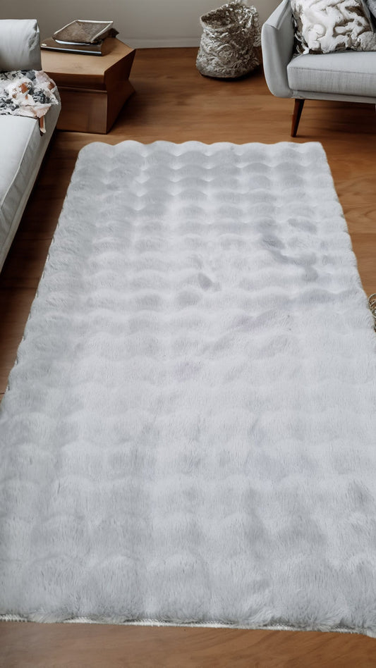 Dekhera Loop Pofuduk Tavsan Tuyu Hali Gri-1 Salon Mutfak Koridor Yatak Odası Kesme Yolluk