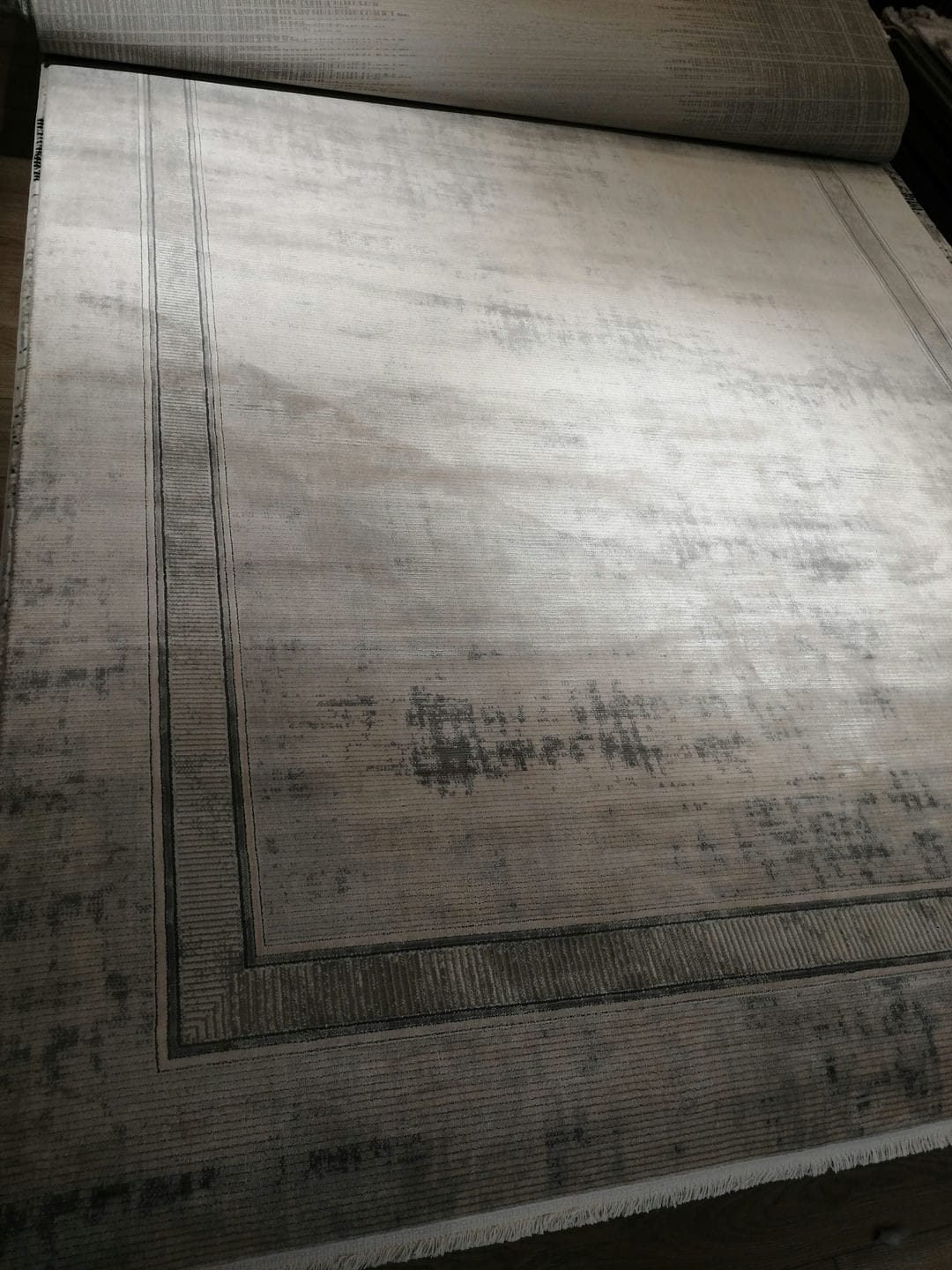 Dekhera Mistero Modern Viskon Hali 15738 Gri-4 Salon Mutfak Koridor Yatak Odası Kesme Yolluk