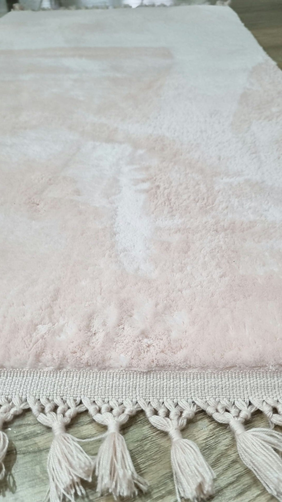 Dekhera Nimbo Yumusak Shaggy Hali 3151 Pudra Pembe-3 Salon Mutfak Koridor Yatak Odası Kesme Yolluk