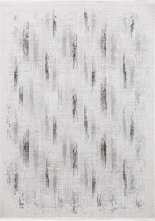 Dekhera Novva Modern Dokuma Hali 7537C Siyah Acik Gri-1 Salon Mutfak Koridor Yatak Odası Kesme Yolluk