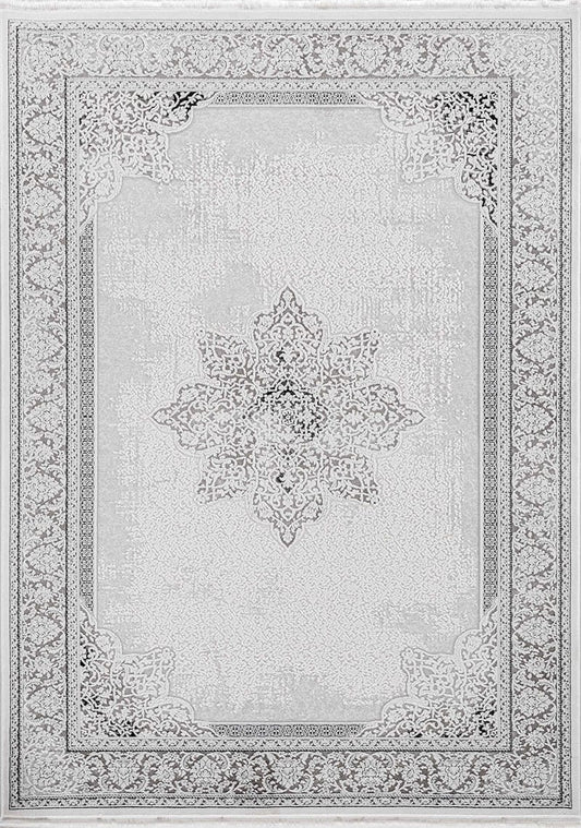 Dekhera Novva Modern Dokuma Hali 7551A Siyah Acik Gri-1 Salon Mutfak Koridor Yatak Odası Kesme Yolluk