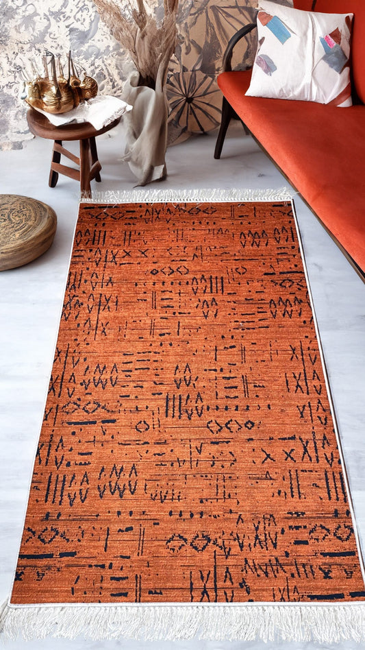 Dekhera Omur Leke Tutmaz Hali 5715 Turuncu-1 Salon Mutfak Koridor Yatak Odası Kesme Yolluk