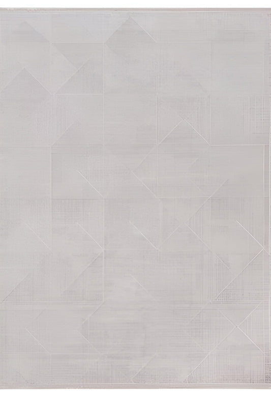 Dekhera Plato Parlak Dokuma Modern Hali Sl115 Beyaz Acik Gri-1 Salon Mutfak Koridor Yatak Odası Kesme Yolluk