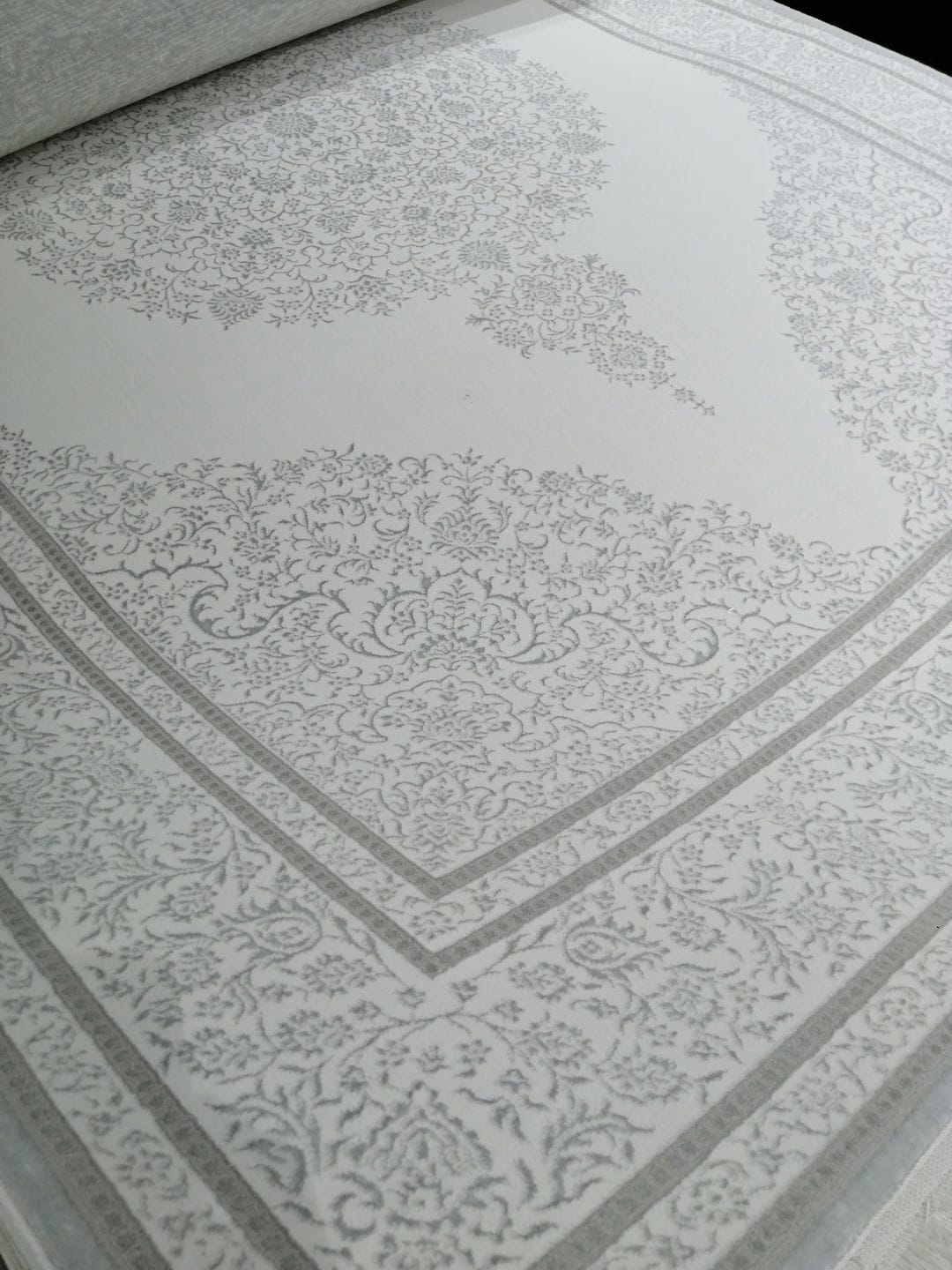 Dekhera Plato Parlak Dokuma Modern Hali Sl115 Beyaz Beyaz-3 Salon Mutfak Koridor Yatak Odası Kesme Yolluk