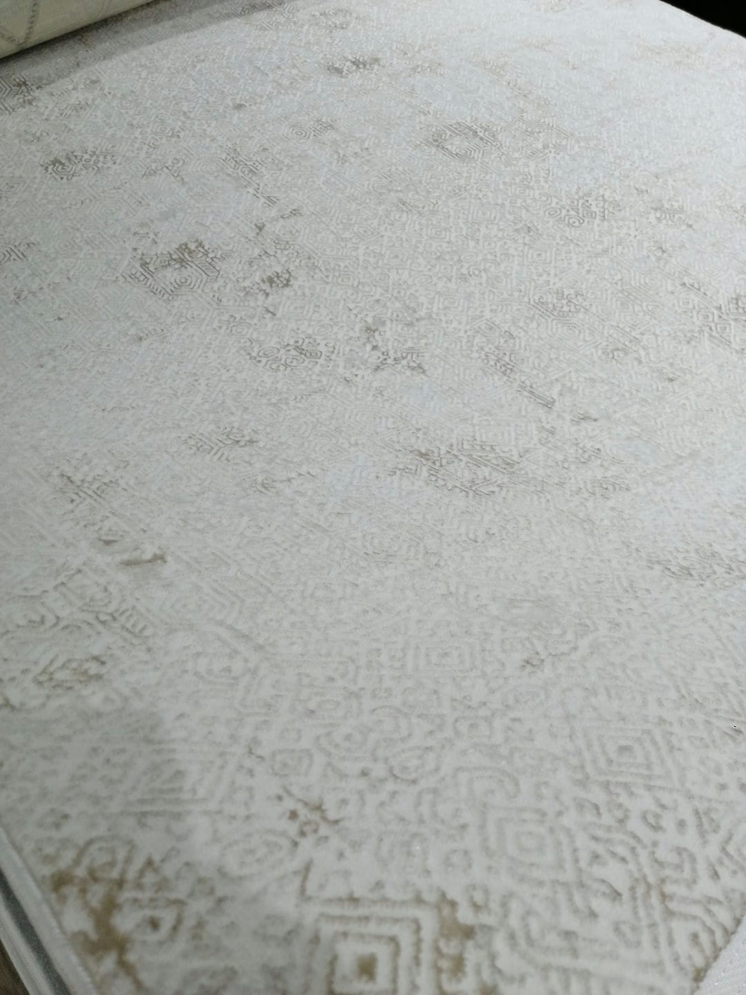 Dekhera Plato Parlak Dokuma Modern Hali Sl119 Beyaz Bej-3 Salon Mutfak Koridor Yatak Odası Kesme Yolluk