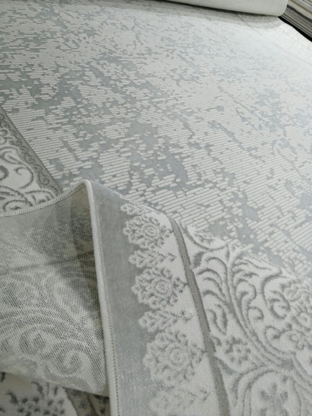 Dekhera Plato Parlak Dokuma Modern Hali Sl119 Beyaz Beyaz-4 Salon Mutfak Koridor Yatak Odası Kesme Yolluk