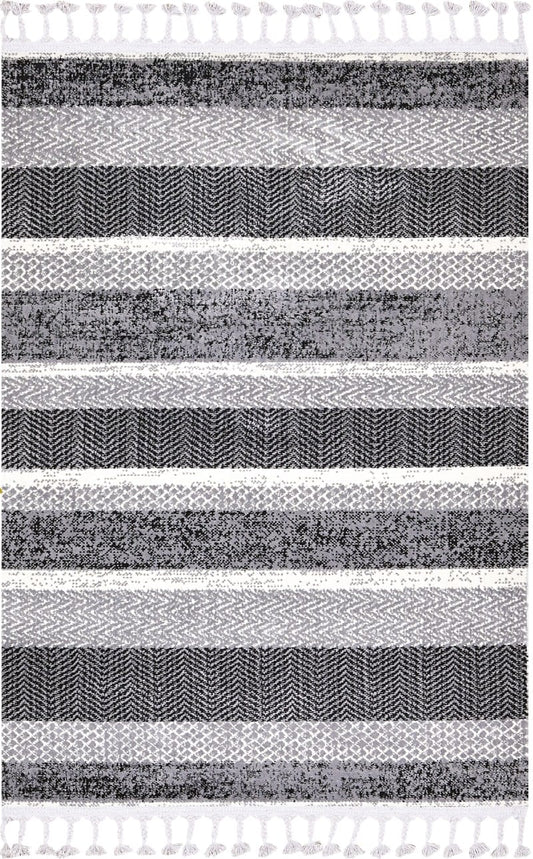 Dekhera Refleks İskandinav Kalin Hali 3517 Gri Antrasit-1 Salon Mutfak Koridor Yatak Odası Kesme Yolluk