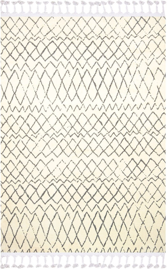 Dekhera Refleks İskandinav Kalin Hali 5792 Beyaz Gri-1 Salon Mutfak Koridor Yatak Odası Kesme Yolluk