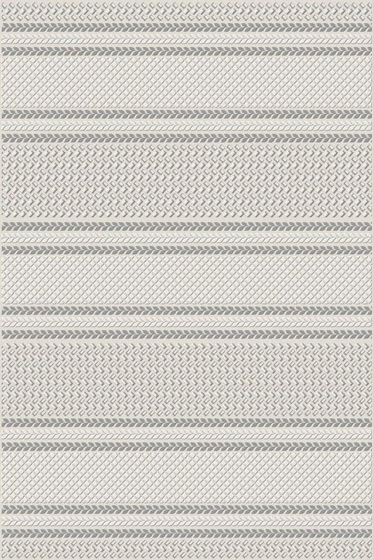 Dekhera Risus Dekoratif İskandinav Halisi 5916 Gri-1 Salon Mutfak Koridor Yatak Odası Kesme Yolluk