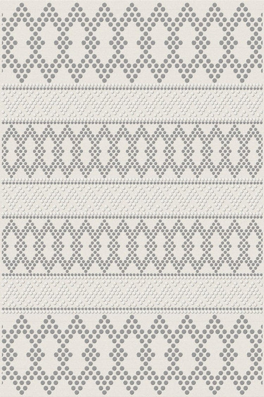 Dekhera Risus Dekoratif İskandinav Halisi 5917 Gri-1 Salon Mutfak Koridor Yatak Odası Kesme Yolluk