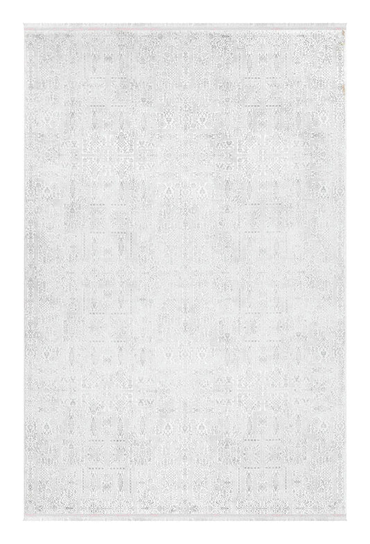 Dekhera Ruya Parlak Kadife Dokuma Hali 1151 Acik Gri-1 Salon Mutfak Koridor Yatak Odası Kesme Yolluk