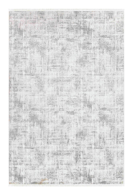 Dekhera Ruya Parlak Kadife Dokuma Hali 1152 Gri-1 Salon Mutfak Koridor Yatak Odası Kesme Yolluk