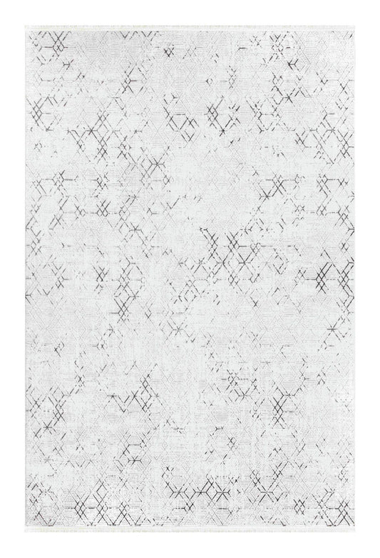 Dekhera Ruya Parlak Kadife Dokuma Hali 1153 Gri-1 Salon Mutfak Koridor Yatak Odası Kesme Yolluk