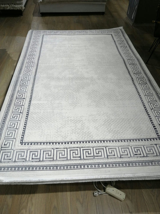 Dekhera Sahika Parlak Tuseli Makine Halisi Al911 Gri-2 Salon Mutfak Koridor Yatak Odası Kesme Yolluk