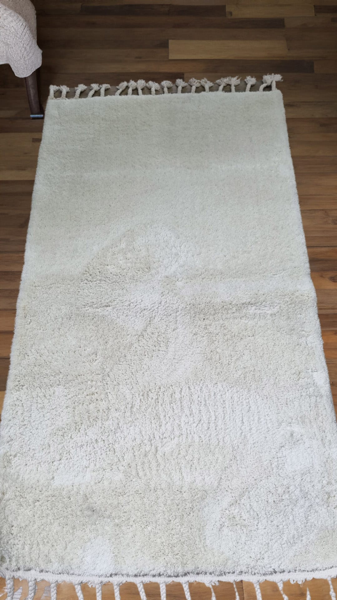 Dekhera Suave Shaggy Modern Dokuma Hali 1517 Beyaz-2 Salon Mutfak Koridor Yatak Odası Kesme Yolluk