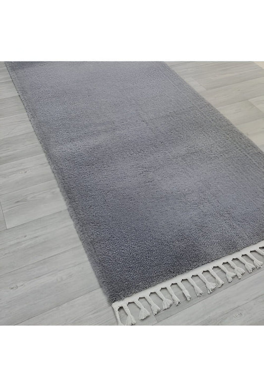 Dekhera Suave Shaggy Modern Dokuma Hali 1517 Gri-0 Salon Mutfak Koridor Yatak Odası Kesme Yolluk