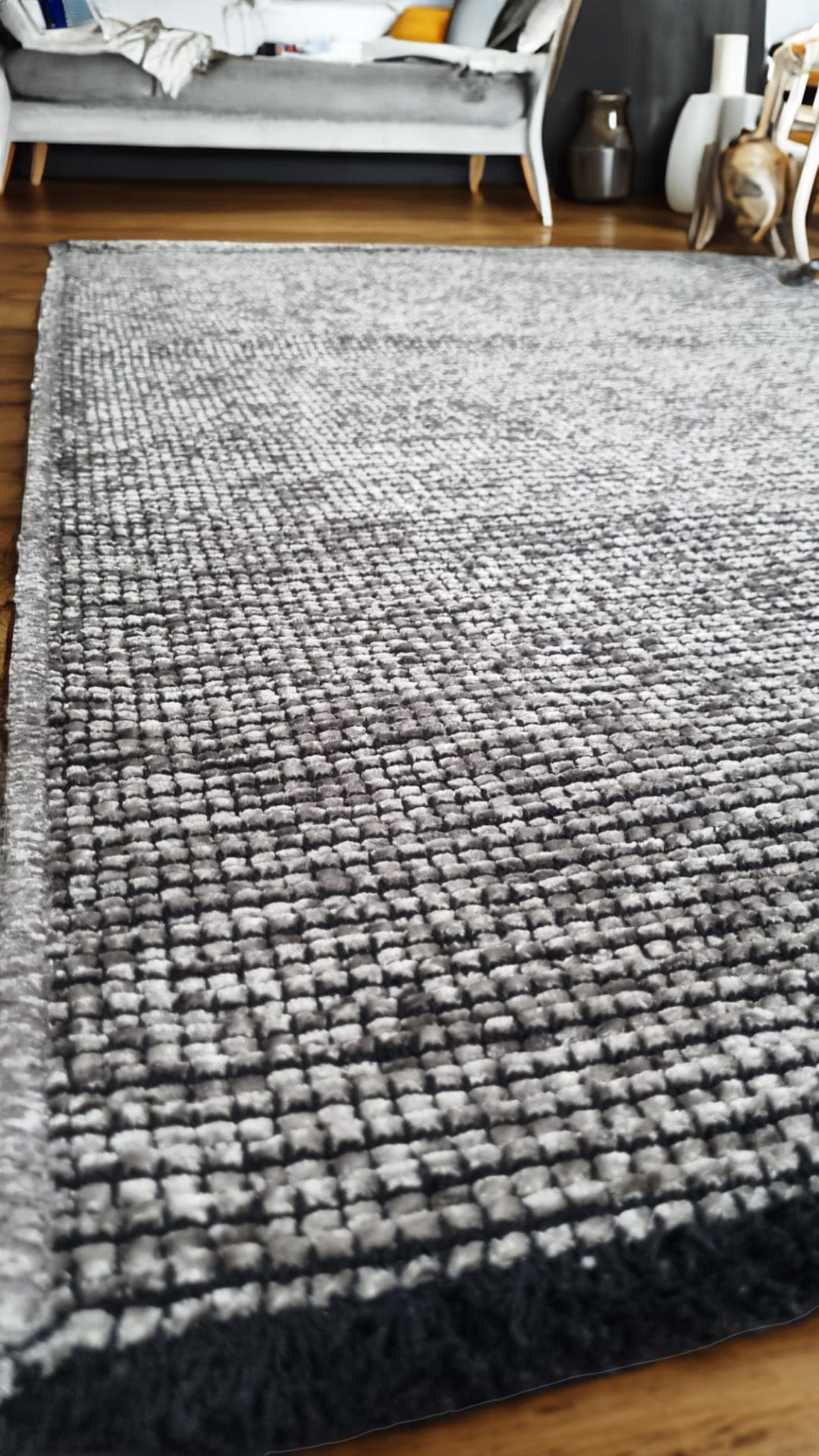 Dekhera Tez Lux Kilim 384 Gri-3 Salon Mutfak Koridor Yatak Odası Kesme Yolluk