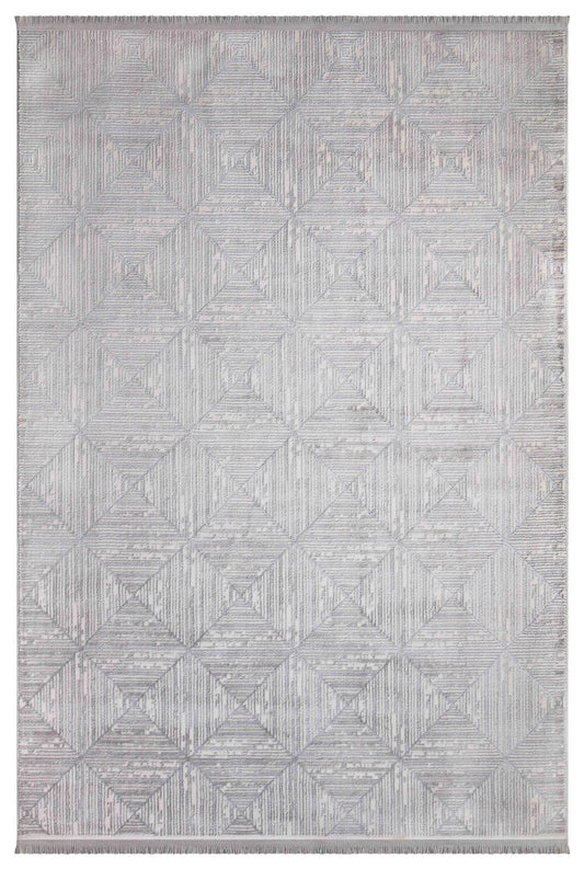 Dekhera Tokyo Modern Dokuma Hali 1175 Acik Gri-1 Salon Mutfak Koridor Yatak Odası Kesme Yolluk