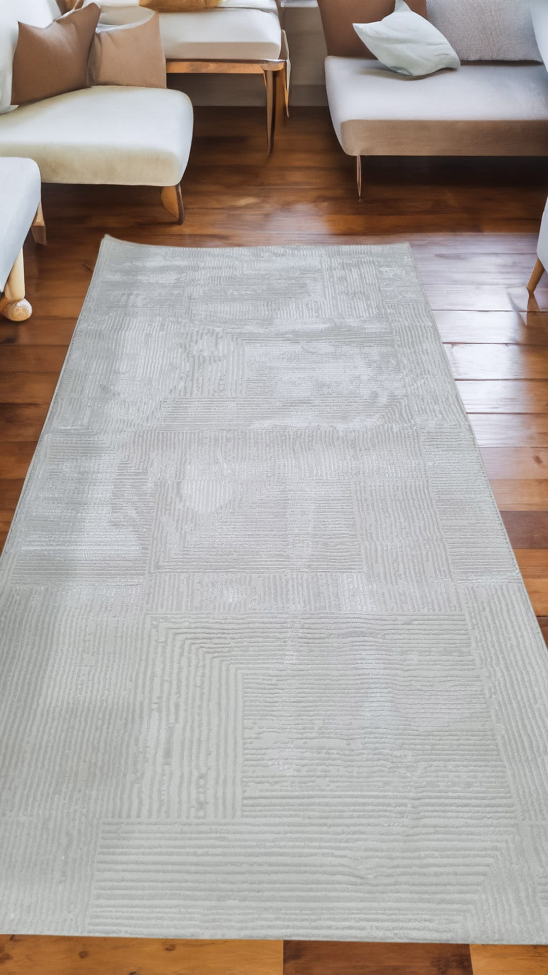 Dekhera Tokyo Modern Dokuma Hali 1177 Krem-2 Salon Mutfak Koridor Yatak Odası Kesme Yolluk