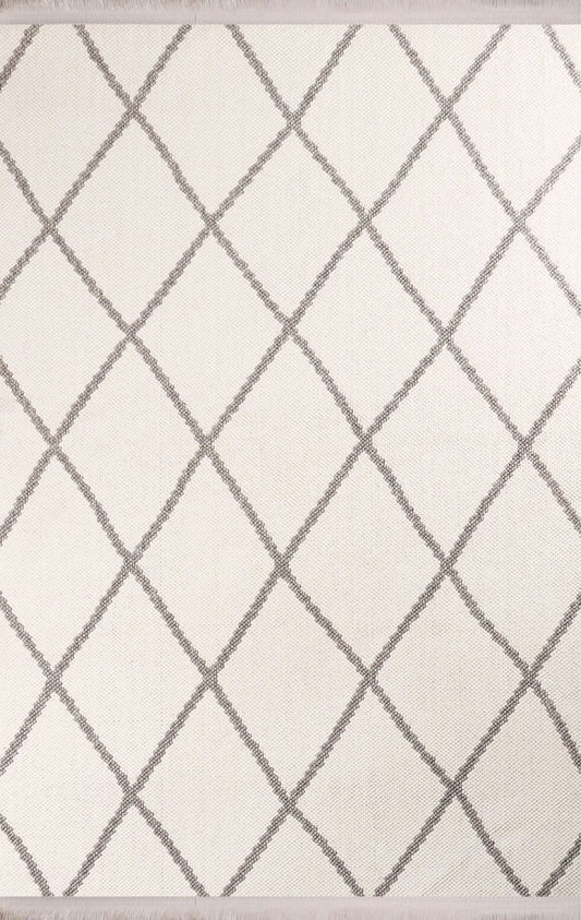 Dekhera Vivere Bukle Dokuma Hali Yumusak Tuseli 7515 Beyaz Gri-1 Salon Mutfak Koridor Yatak Odası Kesme Yolluk