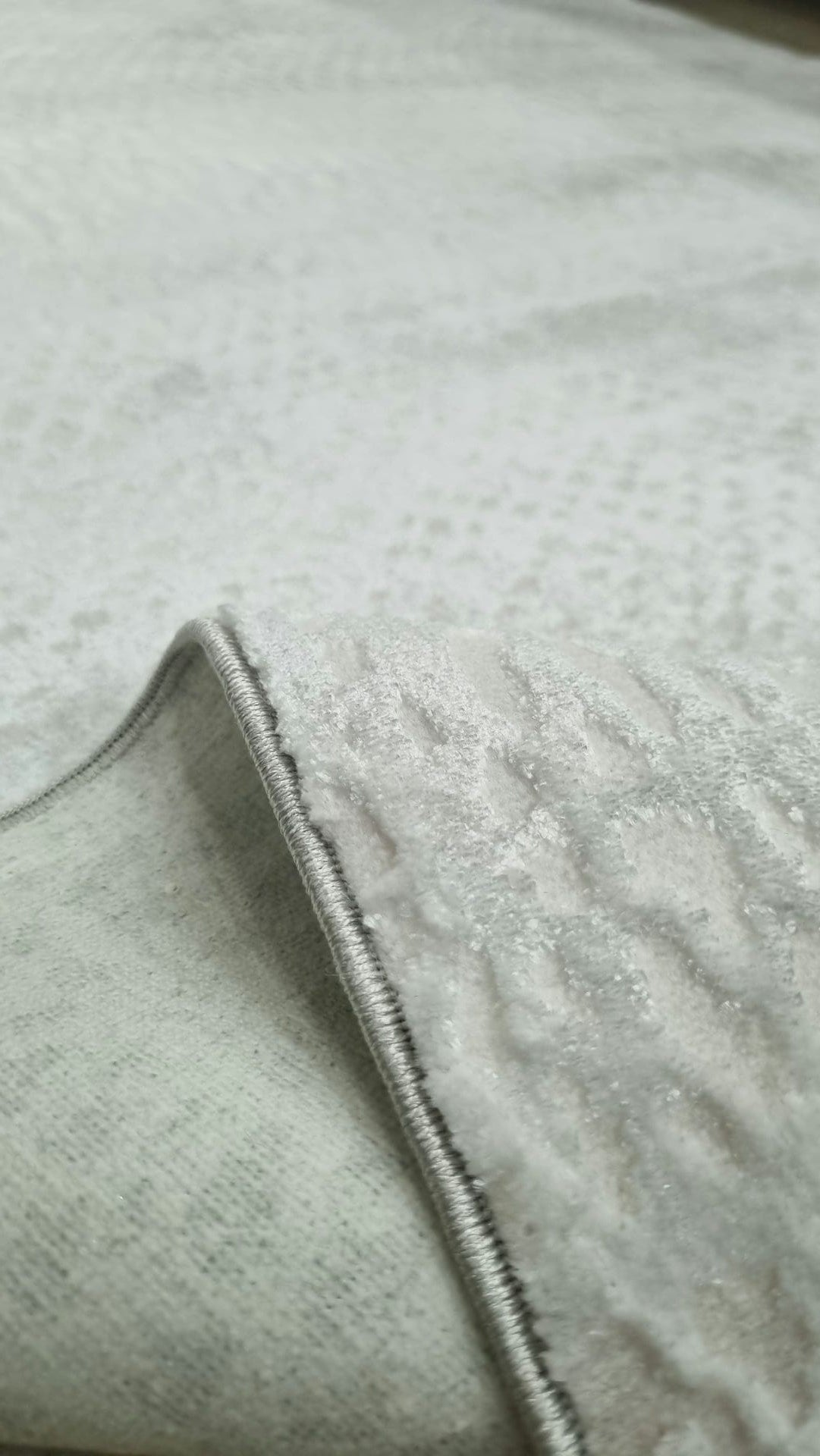 Dekhera Yildiz Parlak Kadife Dokuma Hali 1014 Beyaz-6 Salon Mutfak Koridor Yatak Odası Kesme Yolluk