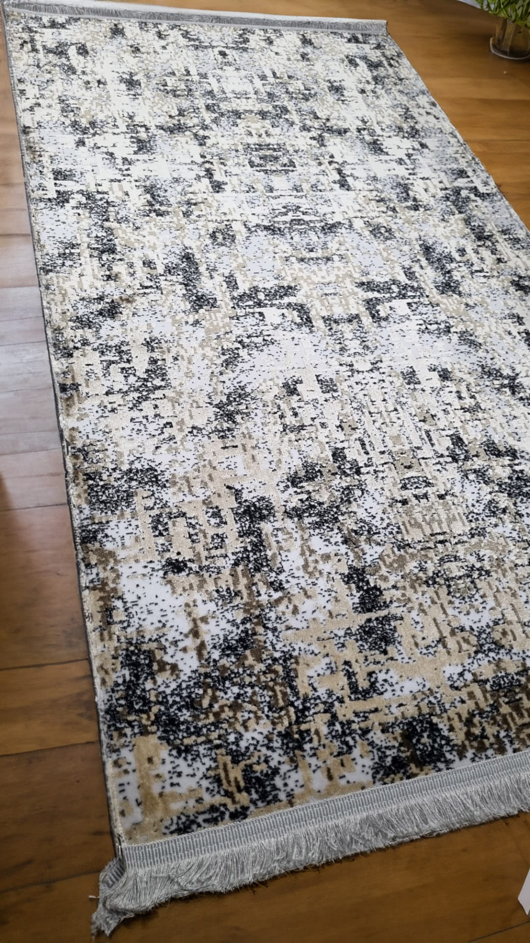 Dekhera Yildiz Parlak Kadife Dokuma Hali 1025 Vizon Multi-5 Salon Mutfak Koridor Yatak Odası Kesme Yolluk