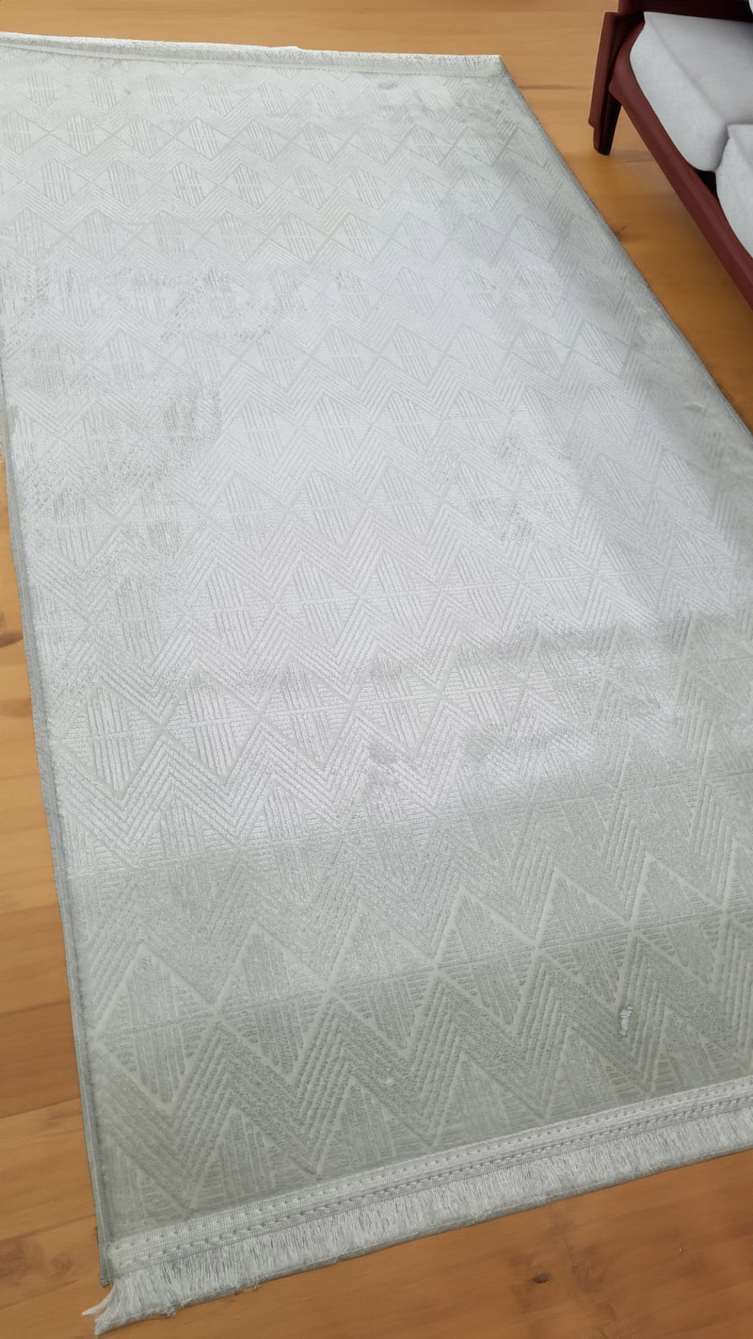 Dekhera Yildiz Parlak Kadife Dokuma Hali 1135 Beyaz-5 Salon Mutfak Koridor Yatak Odası Kesme Yolluk
