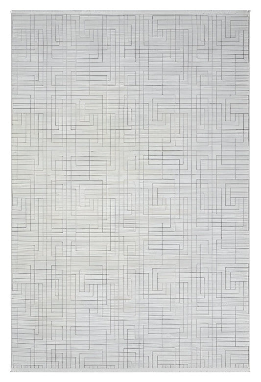 Dekhera Zahir Parlak Dokuma Modern Hali 1118 Gri-1 Salon Mutfak Koridor Yatak Odası Kesme Yolluk