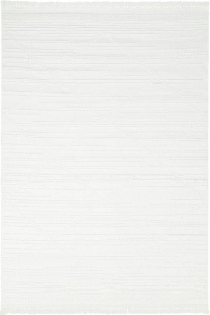 Beyaz Saçaklı Örgü Tarz Halı Dekhera Tecer T06 Modeli Uygun Fiyata Dekhera'da