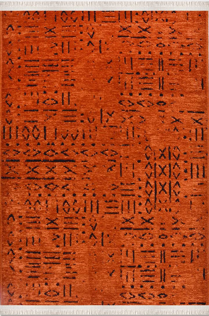 Dekhera Turuncu Pamuk Dokuma Kilim Fluss 8010 Modeli Uygun Fiyata Dekhera'da