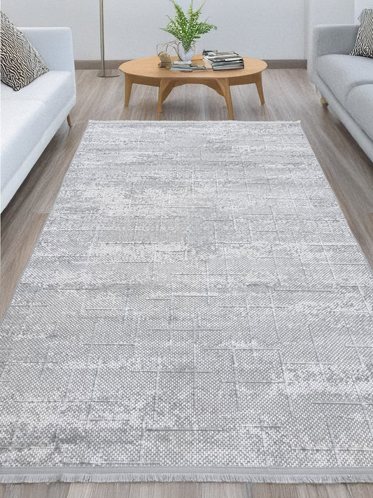 Dekhera Halı Olivia 6566D Gri Kaymaz Tabanlı Modern Kilim