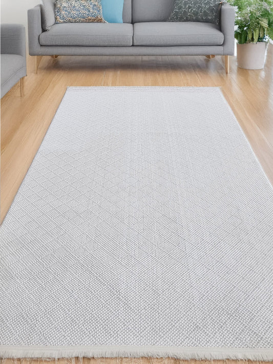 Dekhera Halı Olivia 6588A Beyaz Kaymaz Tabanlı Modern Kilim