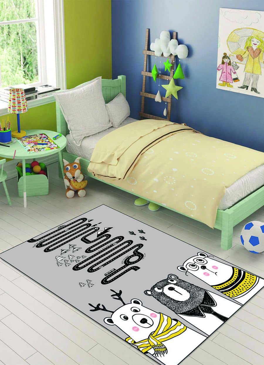 Gri Çocuk Odası Halısı Dekhera C6004 Modeli Uygun Fiyata Dekhera'da
