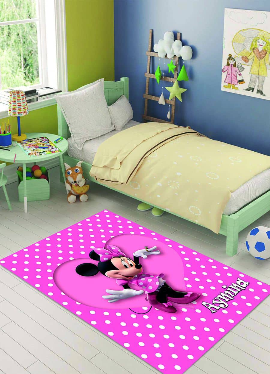 İsimli Kız Çocuk Halısı Mickey Mouse Dekhera C6056 Modeli Uygun Fiyata Dekhera'da