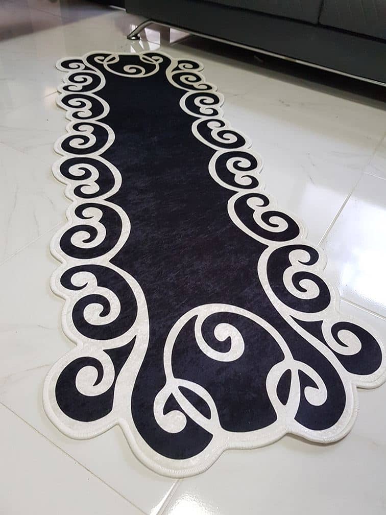 Siyah Beyaz Lazer Kesim Halı Dekhera L9018 Modeli Uygun Fiyata Dekhera'da